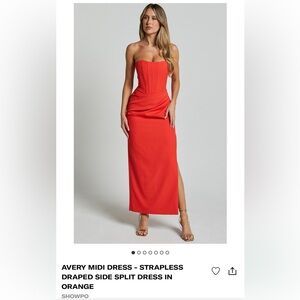 Showpo Orange Avery midi dress